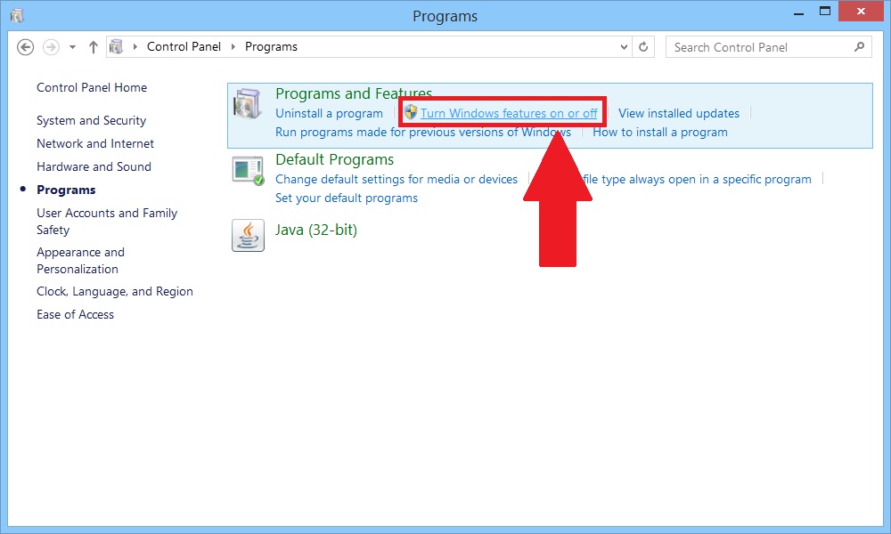 через Панель управления