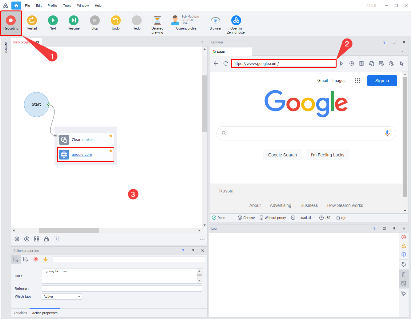 In the screenshot, windows are arranged according to the setting: Window => Interface Mode => Standard