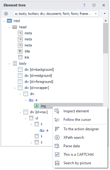 Working with a page object